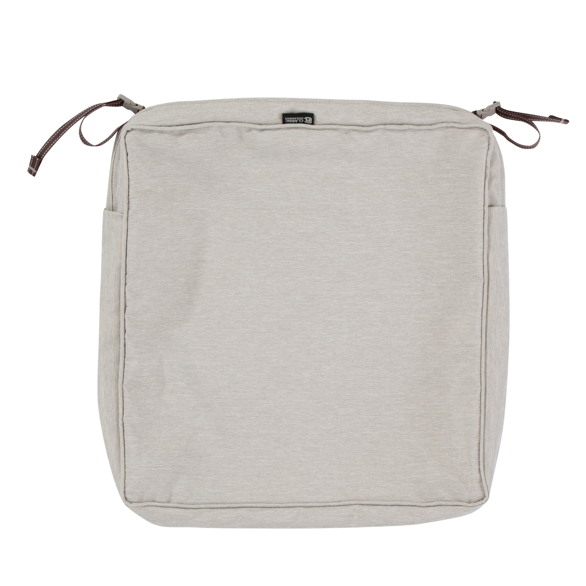 Classic Accessories Montlake FadeSafe Water-Resistant Patio Dining Seat Cushion Cover — 19in. x 19in. x 3in., Heather Grey, Model# 60-067-011001-RT